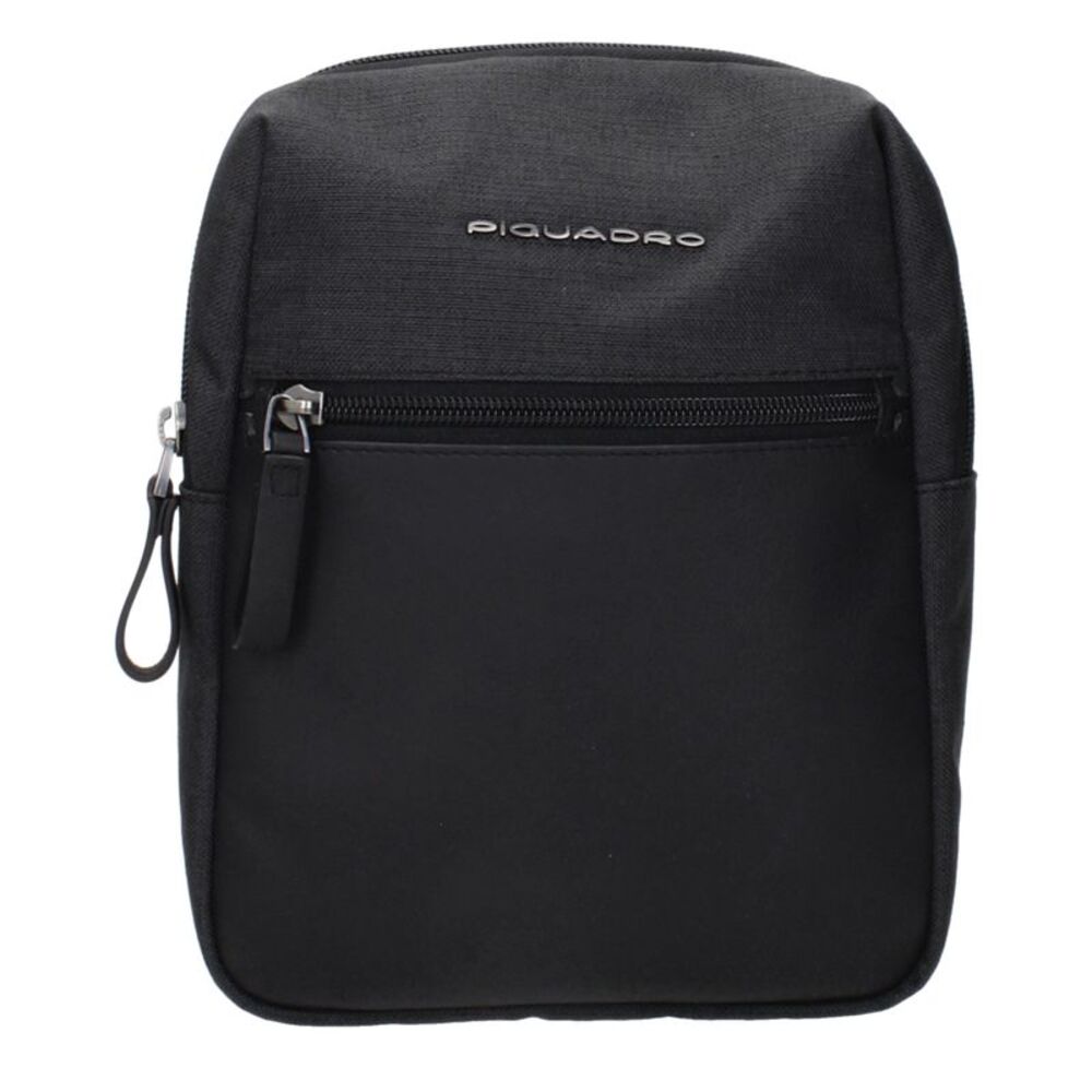 Piquadro Black Fabric Crossbody Men's Bag